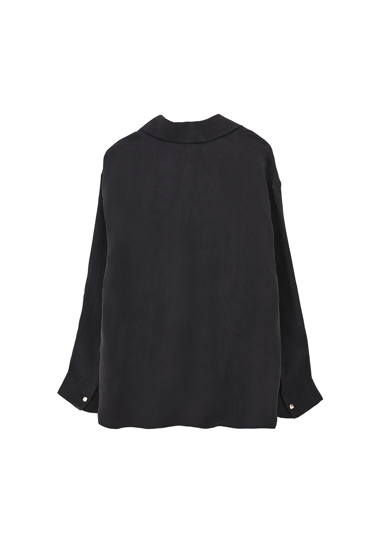 Siyah Loose-Fit Gömlek ( TENCEL™ )