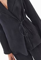 Women Black Wrap Blazer (TENCEL™)