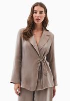 Women Sand Beige Wrap Blazer (TENCEL™)