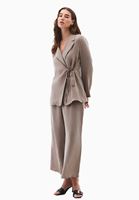 Women Sand Beige Wrap Blazer (TENCEL™)