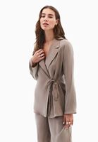 Women Sand Beige Wrap Blazer (TENCEL™)