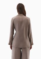 Women Sand Beige Wrap Blazer (TENCEL™)