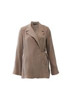 Women Sand Beige Wrap Blazer (TENCEL™)