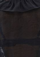 Bayan Siyah Fırfırlı Bluz ( TENCEL™ )