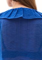 Bayan Mavi Fırfırlı Bluz ( TENCEL™ )