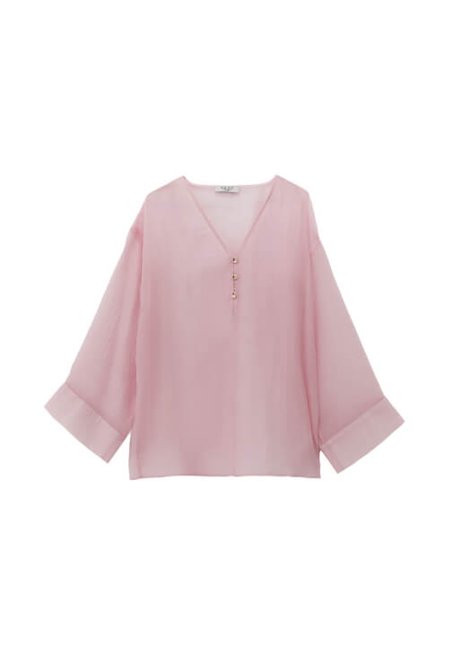 Tül Bluz ve Keten Etek Kombini