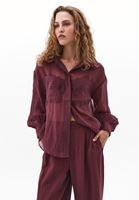 Bayan Bordo Balon Kollu Gömlek ( TENCEL™ )
