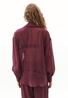 Bayan Bordo Balon Kollu Gömlek ( TENCEL™ )