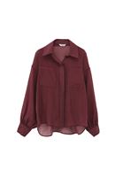 Bayan Bordo Balon Kollu Gömlek ( TENCEL™ )