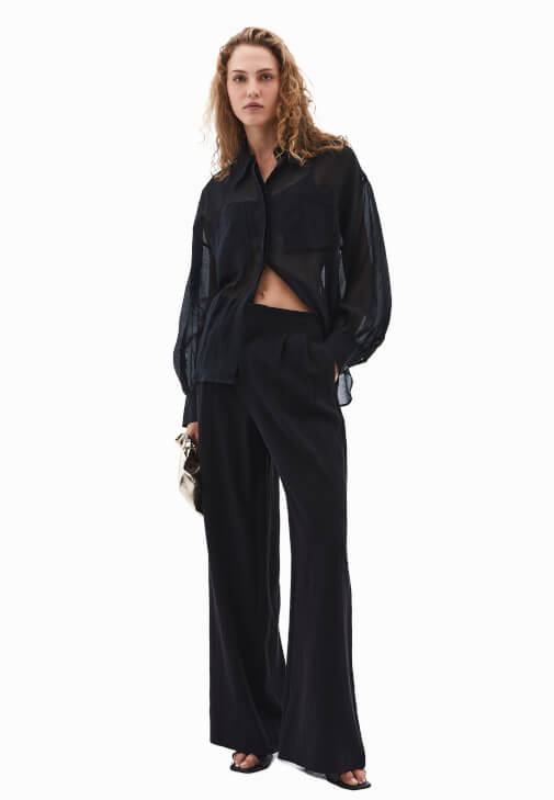 Siyah Ultra Yüksek Bel Pantolon ( TENCEL™ )