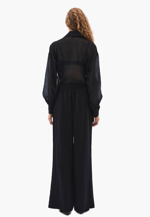 Tencel Pantolon ve Balon Kollu Gömlek Kombini