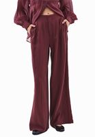 Bayan Bordo Ultra Yüksek Bel Pantolon ( TENCEL™ )