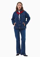 Bayan Lacivert Oversize Denim Ceket