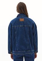 Bayan Lacivert Oversize Denim Ceket