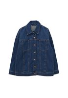 Bayan Lacivert Oversize Denim Ceket