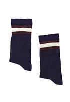Bayan Lacivert Çizgili Çorap