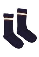Bayan Lacivert Çizgili Çorap