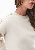Women Cream Button-Detail Sweater