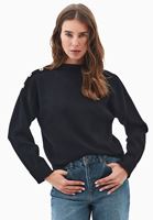 Women Black Button-Detail Sweater