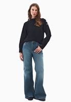 Women Black Button-Detail Sweater