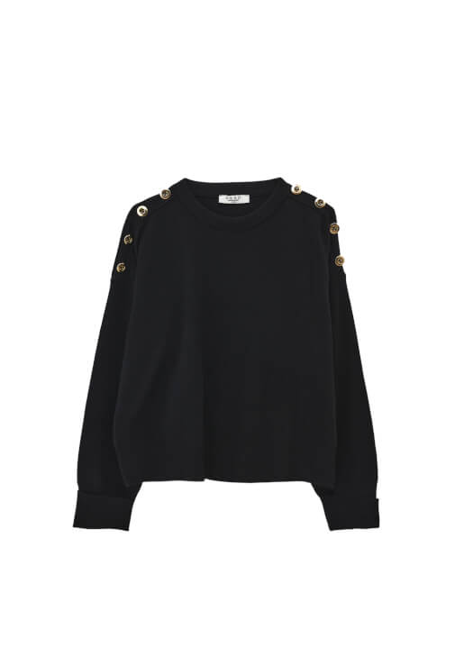 Düğmeli Kazak ve Wide-Leg Denim Kombini