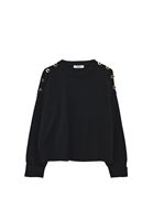 Women Black Button-Detail Sweater