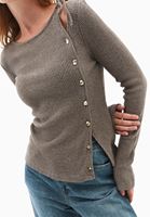 Bayan Kahverengi Bot Yaka Bağlama Detaylı Bluz