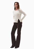 Bayan Bej Bot Yaka Bağlama Detaylı Bluz