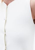 Bayan Krem Düğme Detaylı Yelek