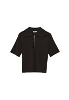 Bayan Siyah Polo Yaka Triko Tişört