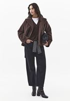 Bayan Kahverengi Düğmeli Triko Hırka