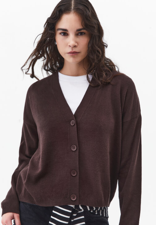 Düğmeli Triko Hırka - Görsel 2