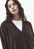 Bayan Kahverengi Düğmeli Triko Hırka