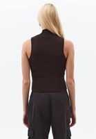 Bayan Kahverengi Yüksek Yaka Triko Atlet