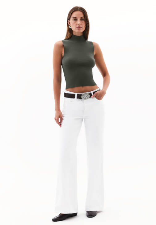 Triko Yüksek Yaka Atlet ve Pantolon Kombini