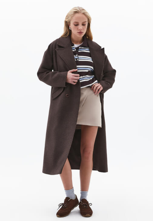  Triko Kazak ve Kargo Cepli Etek Kombini