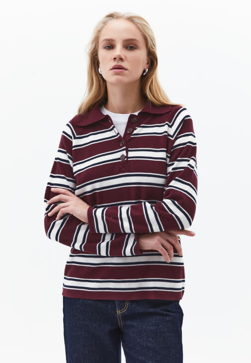 Fermuarlı Triko Kazak ve Yüksek Bel Denim Kombini