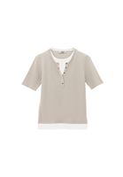 Bayan Çok Renkli Sıfır Yaka Triko Tişört