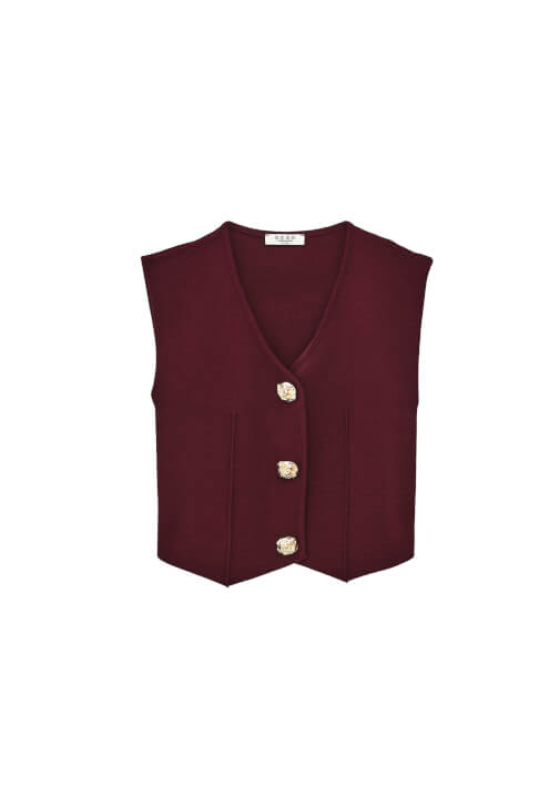 V Yaka Yelek ve Mini Etek Kombini