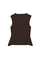 Bayan Kahverengi Düğme Detaylı Atlet