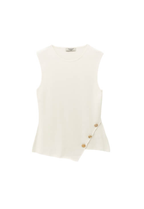 Düğmeli Atlet ve Straight-Fit Pantolon Kombini