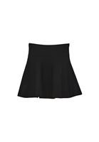 Bayan Siyah Yüksek Bel Triko Mini Etek