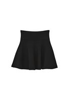 Bayan Siyah Yüksek Bel Triko Mini Etek