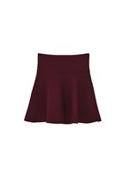 Bayan Bordo Yüksek Bel Triko Mini Etek