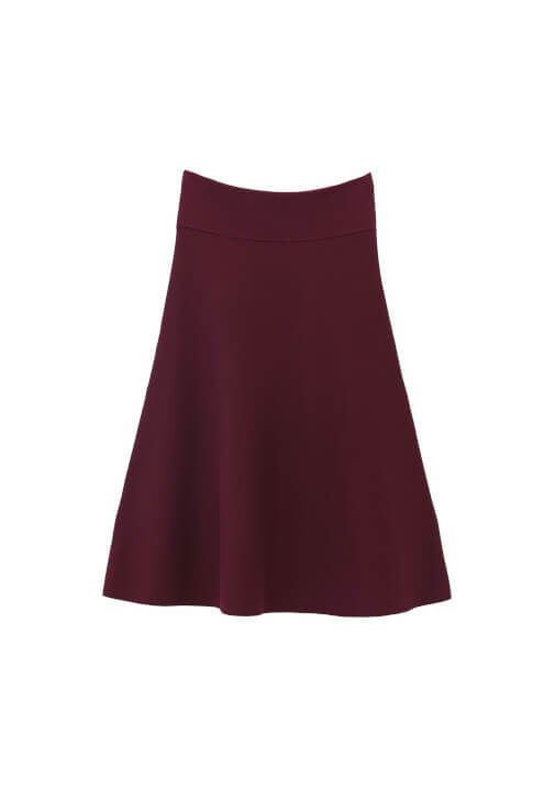 Orta Bel Etek ve Triko Yelek Kombini