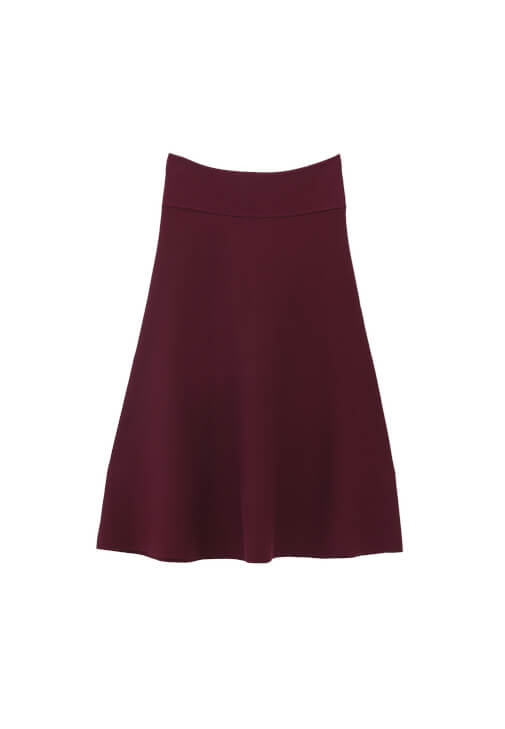 Orta Bel Etek ve Triko Yelek Kombini