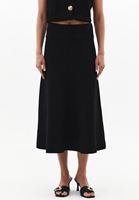 Bayan Siyah Orta Bel Triko Etek