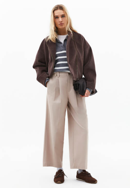 Polo Yaka Kazak ve Balon Pantolon Kombini