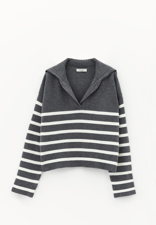 Polo Yaka Kazak ve Balon Pantolon Kombini