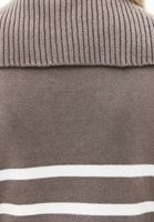 Bayan Çok Renkli Polo Yaka Çizgili Kazak